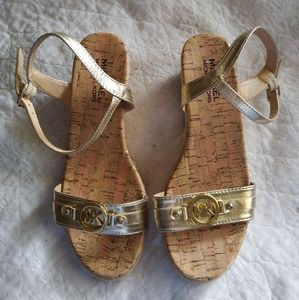 Michael Kors "cate beth" Gold Sandals Espadrilles